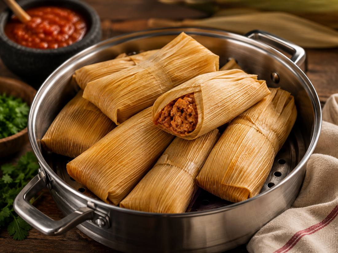 Tamales Caseros preparada con Tamalera Royal Prestige